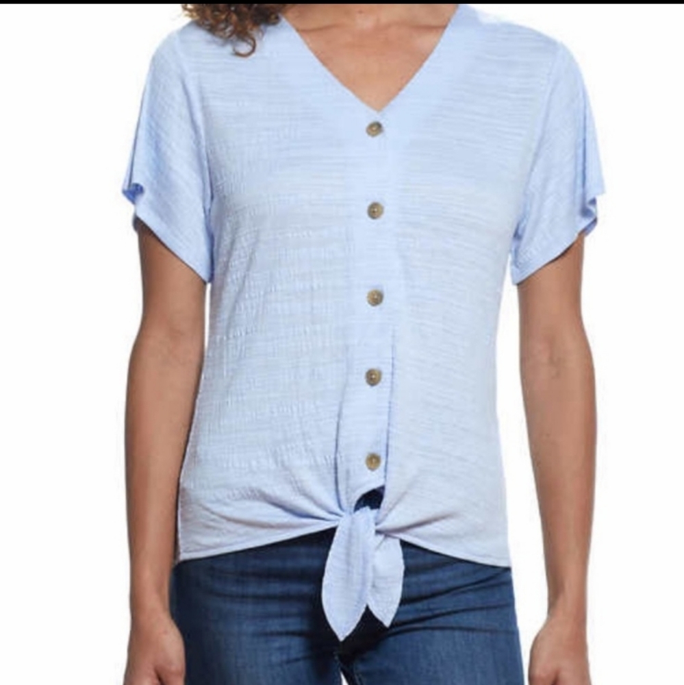 Weatherproof Vintage Women's Tie Front Top XS (thj1)